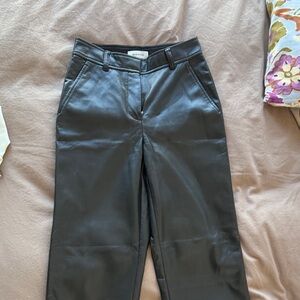 Babaton Midnight Black Leather Trousers